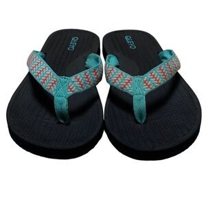 MEGNYA Qleyo Women’s Mint|Black Thong Flip Flops